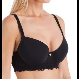 Creme Bralee Eye of the Tiger Molded T-Shirt Bra 38 DD Black